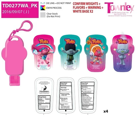 Trolls 4pack-277 Hand SanitizerTD0277WA packaging