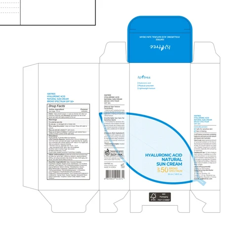 ISNTREE HYALURONIC ACID NATURAL SUNCREAM packaging