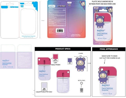 Surface x Cutie Pals Hand Sanitizer Surprise 포장