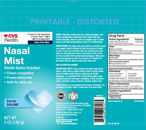 CVS Health Sterile Saline Mist 포장