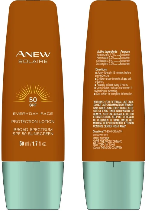 AVON ANEW SOLAIRE EVERYDAY FACE PROTECTION BROAD SPECTRUM SPF 50 SUNSCREEN 포장
