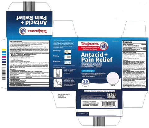 Walgreens Antacid Pain Relief Extra Strength packaging