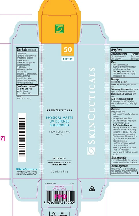 SkinCeuticals Physical Matte UV Defense Broad Spectrum SPF 50 Sunscreen packaging