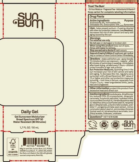 Sun Bum Daily Gel Gel Sunscreen Moisturizer Broad Spectrum SPF 50 포장