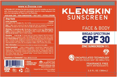 KLENSKIN SUNSCREEN FACE AND BODY BROAD SPECTRUMSPF 30 포장