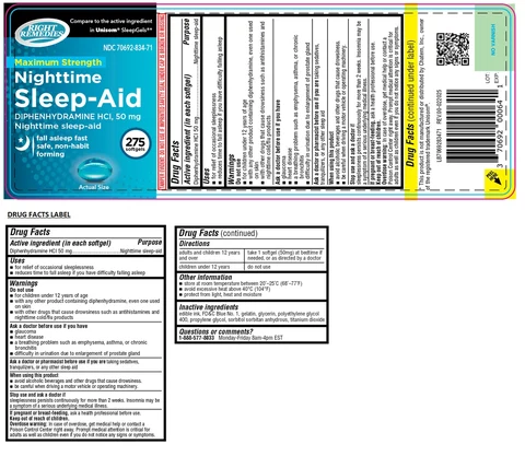 RIGHT REMEDIES Maximum Strength Nighttime Sleep-Aid Softgel 포장