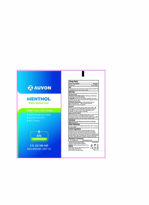 Auvon 4% Menthol Pain Relief Gel 포장