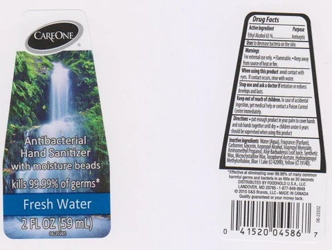 CAREONEAntibacterial Sanitizer Fresh Water packaging