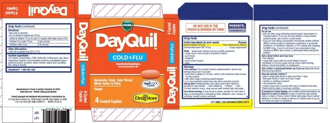 DayQuil Cold and Flu w/VapoCOOL, 4ct (PE-free), BSX / DayQuil Cold and Flu w/VapoCOOL, 4ct (PE-free), Lil Drug Store / DayQuil Cold and Flu w/VapoCOOL, 4ct (PE-free), CVP 포장