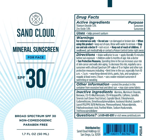 Sand Cloud Mineral Sunscreen For Face 포장