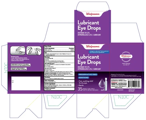 Walgreens Lubricant Eye Drops Preservative Free packaging