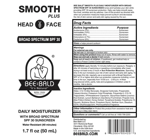Bee Bald Smooth Plus Daily Moisturizer SPF 30 Sunscreen 포장