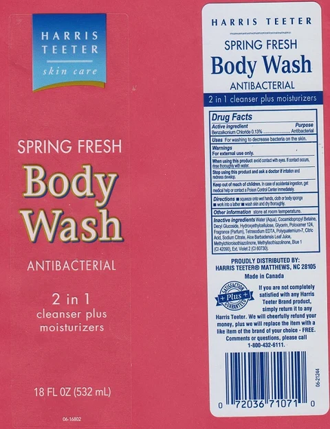 Harris Teeter Spring Fresh Body Wash packaging