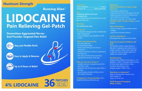 Lidocaine Pain Relieving Gel-Patch packaging