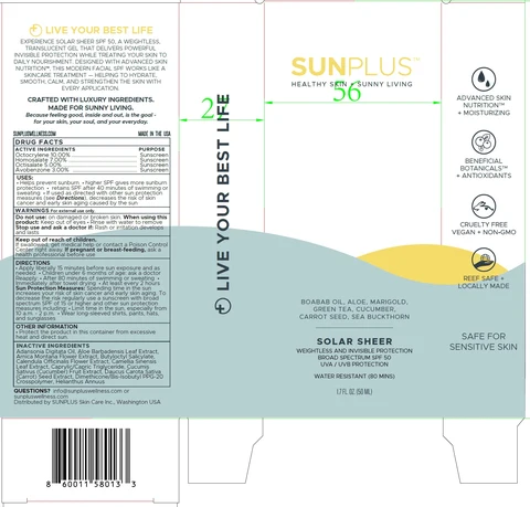 SUNPLUS Solar Sheer SPF 50 포장
