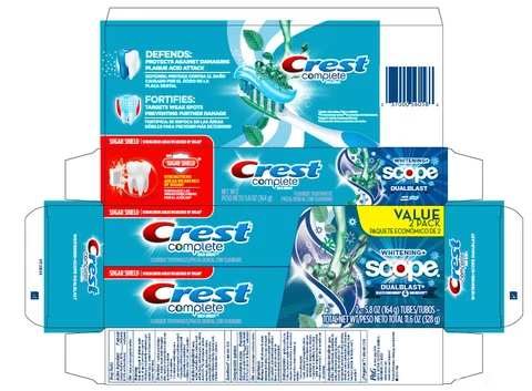 Crest Complete Multi-BenefitWhitening Scope Outlast 포장