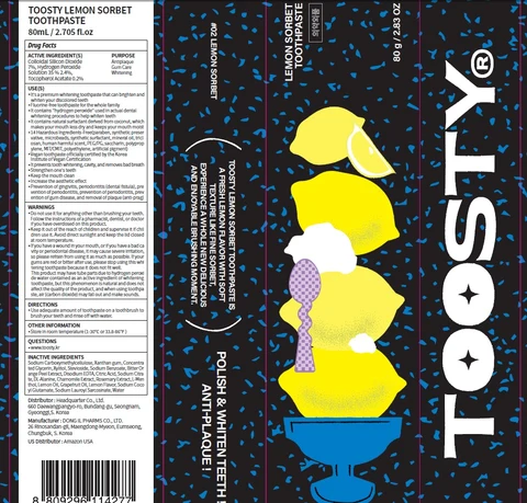 Toosty Lemon Sorbet Toothpaste packaging