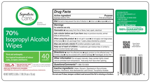 Signature Care Isopropyl Alcohol Wipes 포장