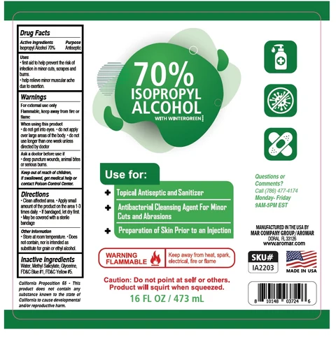 70% ISOPROPYL ALCOHOL WITH WINTERGREEN 포장