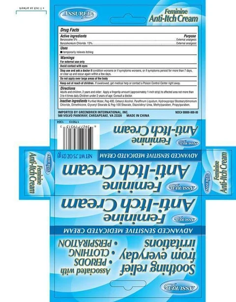AssuredFeminine Anti-itch 포장