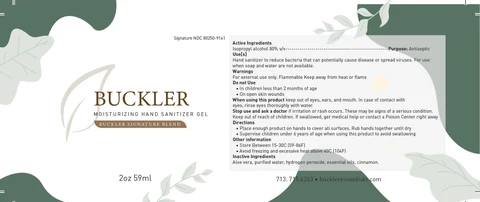 Buckler Signature Hand Sanitizer packaging