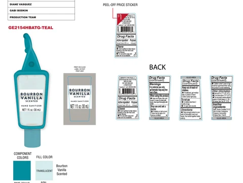 Bourbon Vanilla Hand Sanitizer packaging