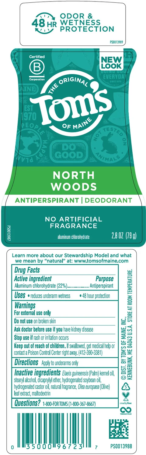 Toms of Maine for Men North Woods Antiperspirant Deodorant packaging
