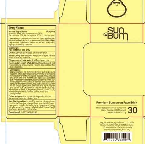 Sun Bum Premium Sunscreen Face Stick Broad Spectrum SPF 30 Sunscreen 포장