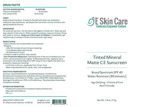 Tinted Mineral Matte CE Sunscreen packaging