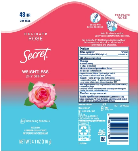 Secret Weightless Dry Delicate Rose 포장