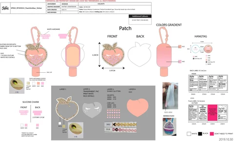 Justice Rainbow Peach Mango Scented Anti-bacterial Hand Sanitizer 포장