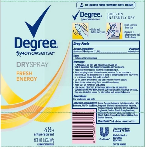 DegreeFresh Energy Antiperspirant 포장