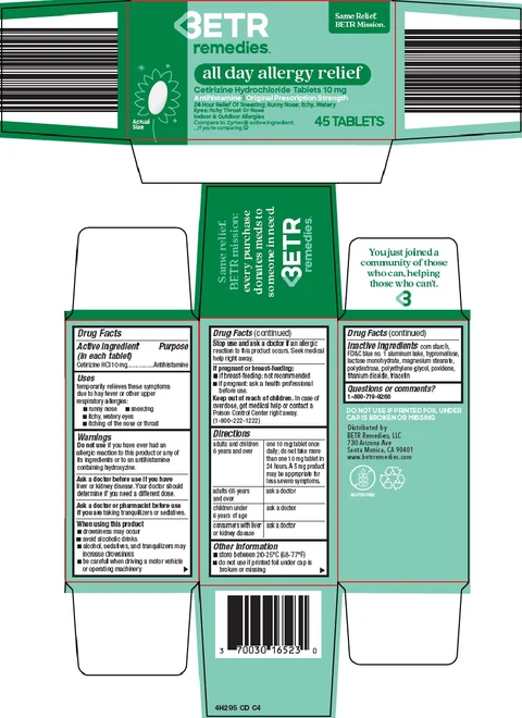 betr remedies all day allergy relief 포장