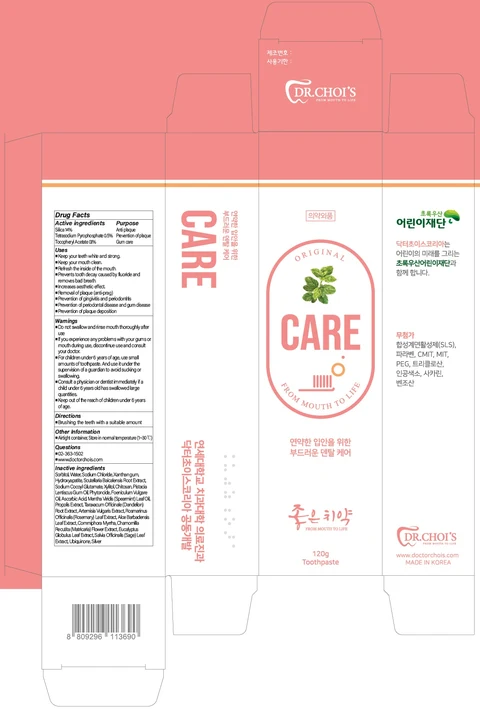 DR.CHOIS TOOTHPASTE CARE 포장