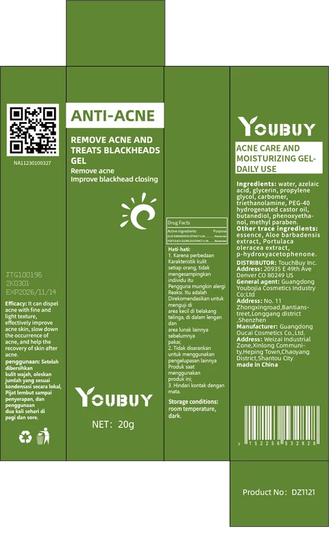 YOUBUY Acne Care and Moisturizing Gel-Daily Use packaging