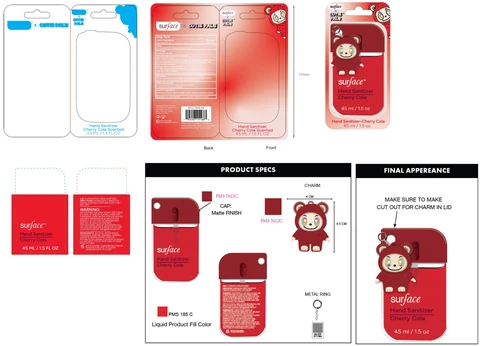 Surface x Cutie Pals Hand Sanitizer Cherry Cola 포장