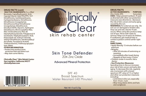 Skin Tone Defender 20% Zinc Oxide packaging
