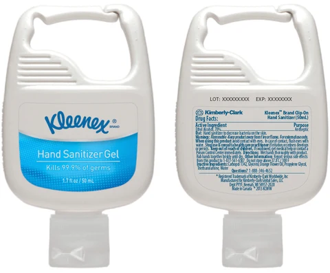 KLEENEX Hand Sanitizer packaging
