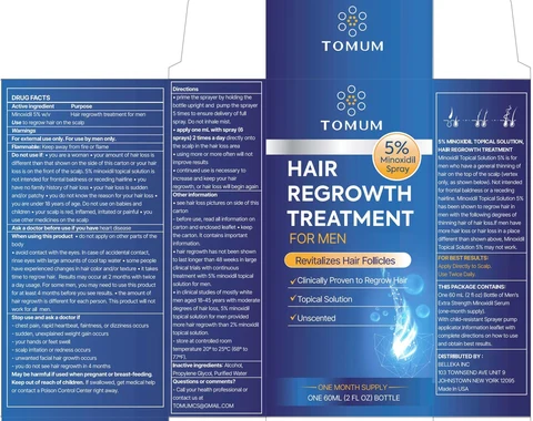 Tomum Hair Growth Treatment For Men Minoxidil Unscented packaging