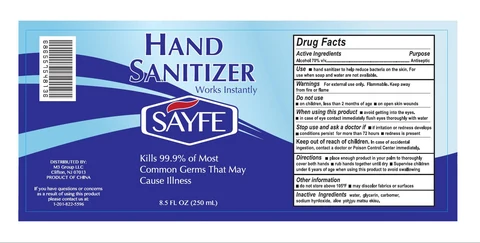 Hand Sanitizer packaging
