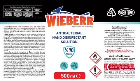 Antibacterial Hand Disinfectant Solution 포장