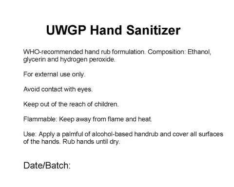 Hand Sanitizer packaging