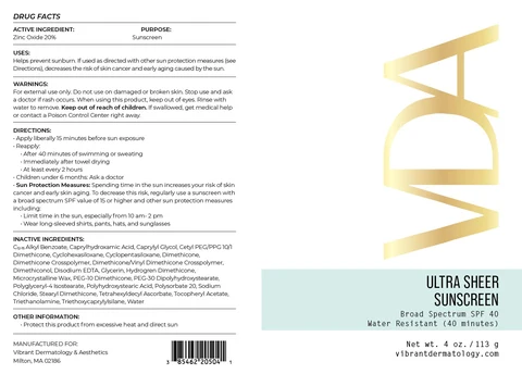Ultra Sheer Sunscreen 포장