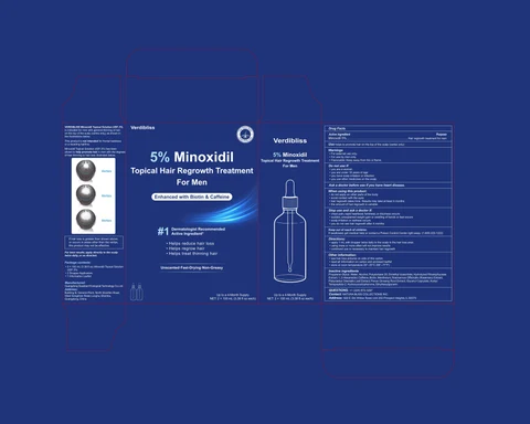 Verdibliss 5% Minoxidil Topical Hair Regrowth Treatment For Men 포장