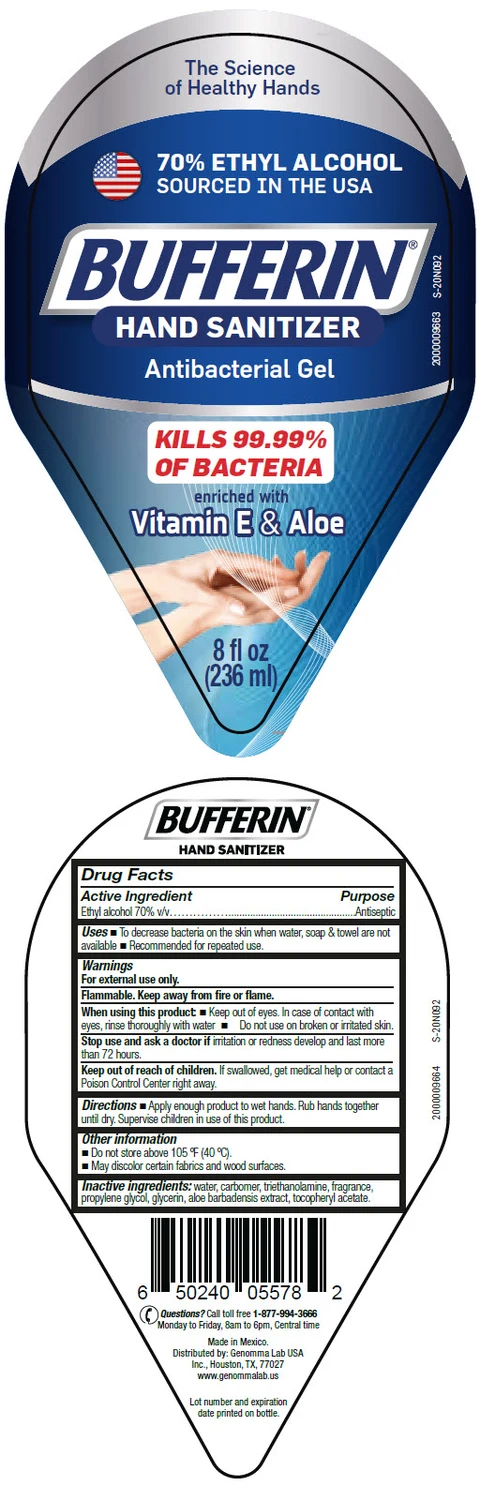 Bufferin Hand Sanitizer packaging