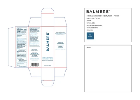 Balmere Mineral Sunscreen Moisturizer Primer 포장