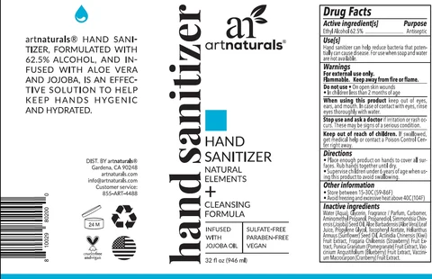 Artnaturals Hand Sanitizer Natural Elements Cleansing Formula 포장