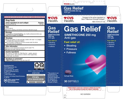 CVS Health Gas Relief SOFTGEL packaging