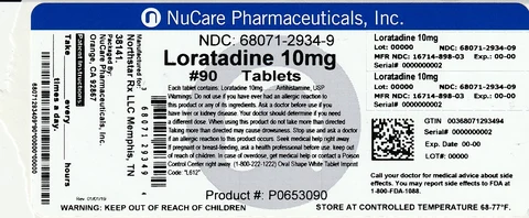 Loratadine packaging