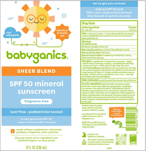 Babyganics Sheer Blend SPF50 Mineral Sunscreen 포장